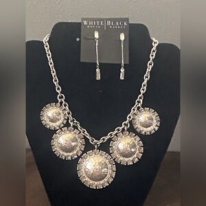 White House Black Market Silver Statement Necklace